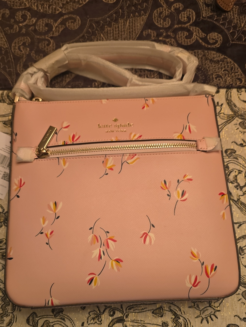 kate spade Blush Pink Floral Crossbody with Gold Hardware
